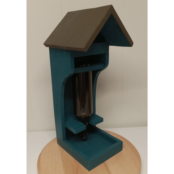 Handcrafted Wine Bottle Bird Feeder Wooden 20in. Tall - Picture 2 of 5